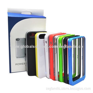 Battery Cases for iPhone 5/5S/5C with 2,200mAh Capacity, 5V Output Voltage